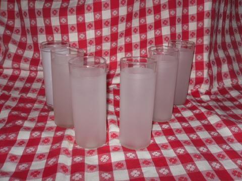 Vintage Frosted Tumblers or Frosted Drinking Glasses **6**