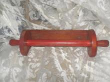 Vintage Red Wooden Rolling Pin & Wooden Towel Holder