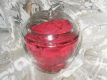 Vintage Glass Apple Covered Dish or Glass Apple Canister