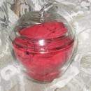Vintage Glass Apple Covered Dish or Glass Apple Canister