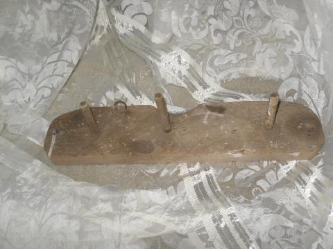 Vintage Rustic Wooden Coat Rack or Hat Rack