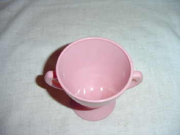 Pink Glass Pedestal Open Sugar Bowl