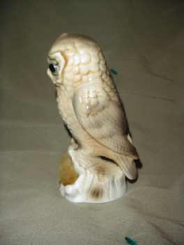 Porcelain Owl Pin Cushion & Scissor holder