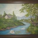 Vintage Swan Original Oil Painting
