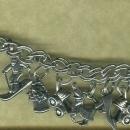 Silver Charm Bracelet w/ 14 Assorted Charms Included