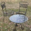 Vintage Wrought Iron Table & Chairs **Stylized /Birds**