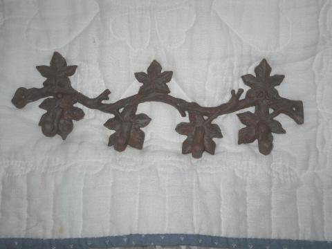 Vintage Cast Iron Wall Mount Coat Rack
