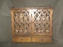 Vintage Wooden Spice Cabinet w/18 Spice Bottles
