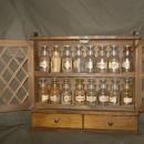 Vintage Wooden Spice Cabinet w/18 Spice Bottles