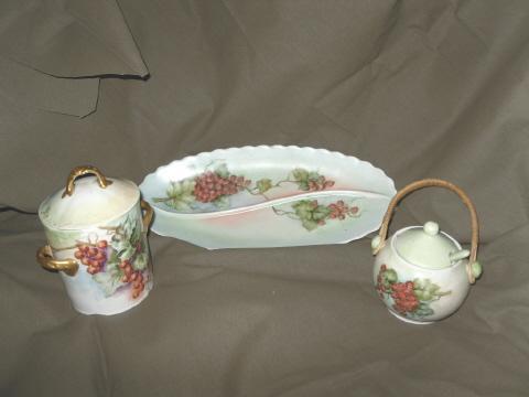 Vintage Hand Painted Bavarian Porcelain Dish & Sugar Bowl **SEE BELOW**