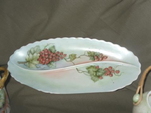 Vintage Hand Painted Bavarian Porcelain Dish & Sugar Bowl **SEE BELOW**