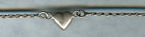 Sterling Rope Bracelet w/Silver Heart