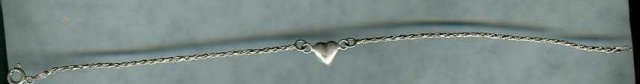Sterling Rope Bracelet w/Silver Heart