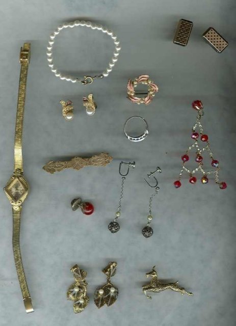 12 Piece Vintage Jewelry Lot Bar Pin*Watch