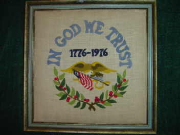 1776 - 1976 Framed Needlepoint
