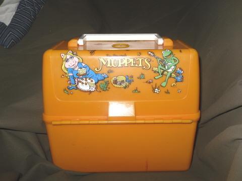 Vintage 1981 Muppets Orange Plastic Lunch Box
