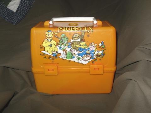 Vintage 1981 Muppets Orange Plastic Lunch Box