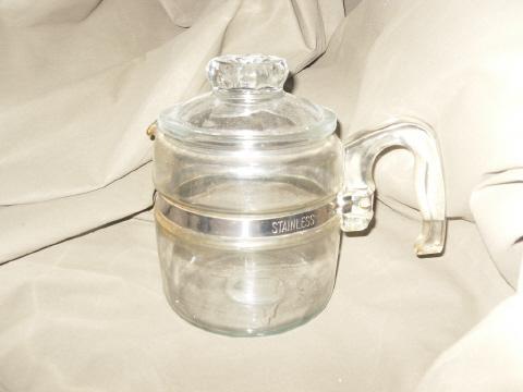 Vintage Pyrex Glass Coffee Percolator Pot