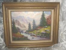 Original Mountain Stream Oil Painting **Framed