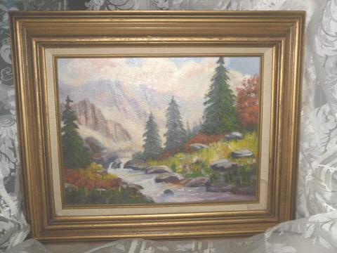 Original Mountain Stream Oil Painting **Framed
