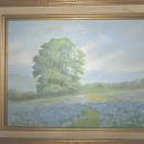 Vintage Original Blue Bonnets Oil Painting Signed & Framed
