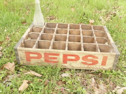 Vintage Pepsi Cola Soda Pop Wood Crate
