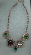 Vintage Pink Rhinestone Drop Necklace