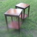 Vintage Leather Top Wooden Side Tables *Pair**