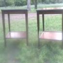 Vintage Leather Top Wooden Side Tables *Pair**