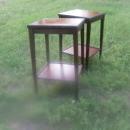 Vintage Leather Top Wooden Side Tables *Pair**
