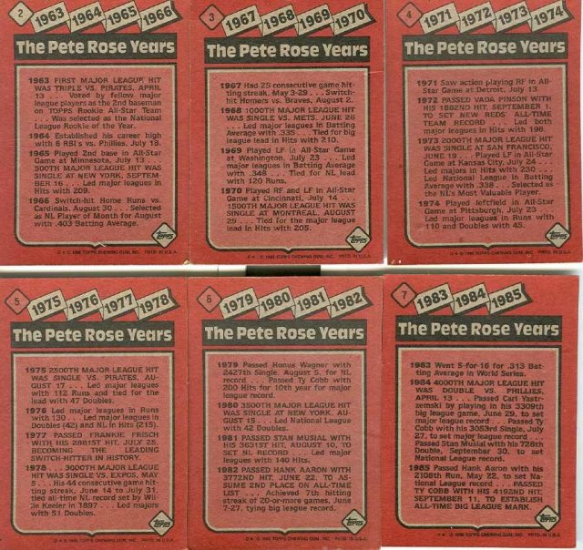 The Pete Rose Years Card Set of 6