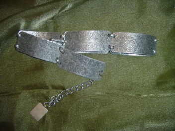 Vintage Stamped Silvertone Link Belt