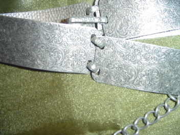 Vintage Stamped Silvertone Link Belt