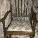 Antique Wooden Rocking Chair w/Upholstered Seat