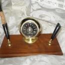 Vintage Desk Pen Holder w/Thermometer