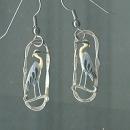 Vintage Sterling Silver & Enamel Egret Earrings