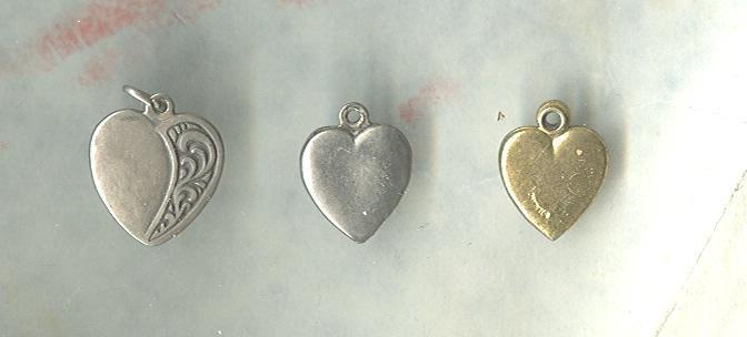 Sterling Silver Heart Charms or Pendants **3**