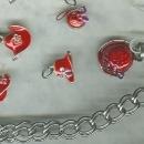Silver Charm Bracelet w/Ladies Red Hat Society