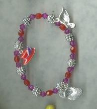 Ladies Red Hat Society Charm Bracelet