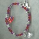 Ladies Red Hat Society Charm Bracelet