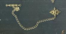 Vintage ART Chatelaine Bar Pin & Chain