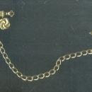 Vintage ART Chatelaine Bar Pin & Chain