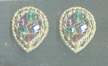 Large Colored Stone M. Jent Earrings