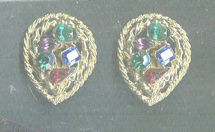 Large Colored Stone M. Jent Earrings