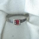 Sterling Silver Band Ring w/ Square Stone
