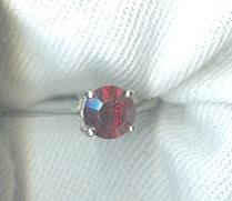 Sterling Silver Ring w/ Large Ruby Red Stone