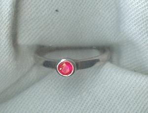 Sterling Silver Ring w/ Bright Pink Stone