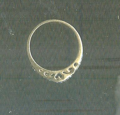 Gold Band with Cut Out Heart Details