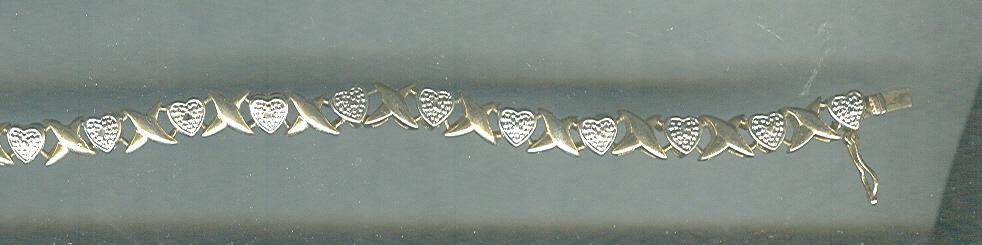 Silver Marcasite Hearts & Gold