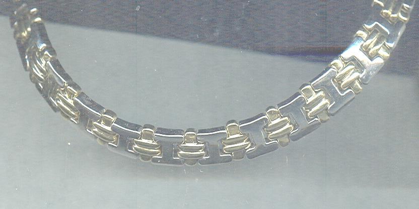 Silver & Gold Wide Link Necklace